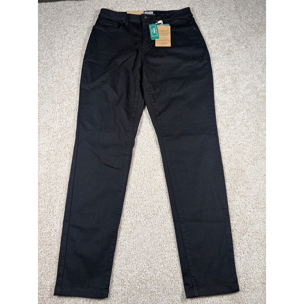 L.L.Bean Classic Fit Stretch Jeans Womens 10 Reg Black SGENE Denim VTG nNew